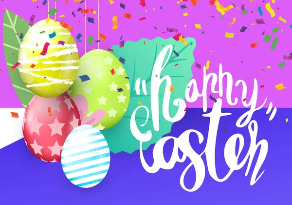 Frohe Ostern Kranz Mit Ostern Website Header Oder Banner Design — Stockvektor