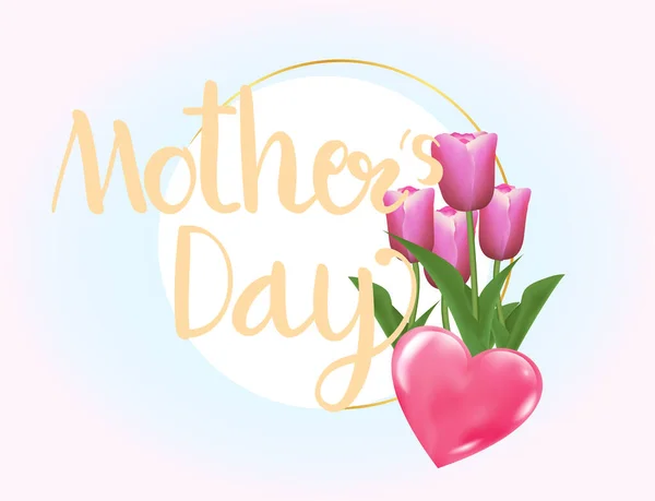 Happy Mother Day Kalligraphie Mit Blumen Background Vector — Stockvektor