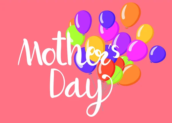 Happy Mother Day Kalligraphie Mit Ballon Background Vector — Stockvektor