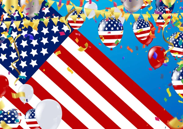 Banner Los Estados Unidos América Happy Background Template Greeting Card — Vector de stock