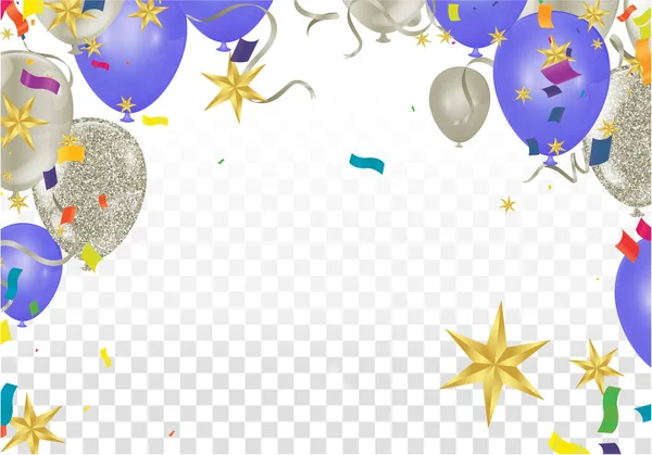 Ans Anniversaire Anniversaire Avec Conception Gabarit Sur Fond Ballon Coloré — Image vectorielle