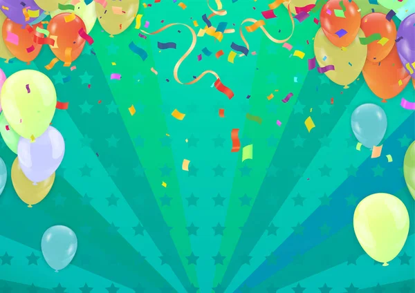 Feestjes Kleurrijke Heldere Confetti Geïsoleerd Achtergrond Feestelijke Vectorillustratie — Stockvector