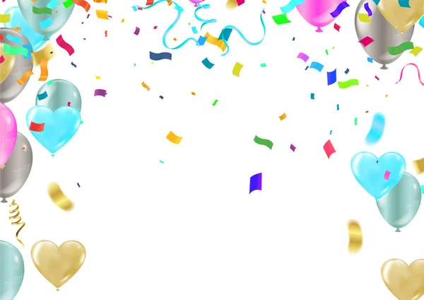 Celebrations Colorful Bright Confetti Isolated Background Festive Vector Illustration — Stockový vektor