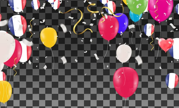 Nouvelle Célébration Anniversaire Avec Des Confettis Colorés Couleur Ballons Brillants — Image vectorielle