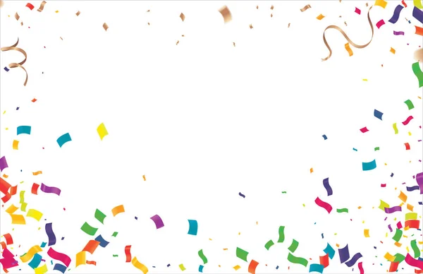 Many Falling Colorful Tiny Confetti Isolated Transparent Background Vector — Image vectorielle