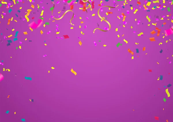 Vele Dalende Kleurrijke Kleine Confetti Lint Geïsoleerd Achtergrond Vector Meerkleurig — Stockvector