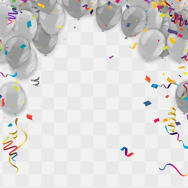 Χρώμα Γυαλιστερό Μπαλόνια Και Κόμμα Εικονογράφηση Φόντου Διάνυσμα Εικονογράφηση Για — Διανυσματικό Αρχείο