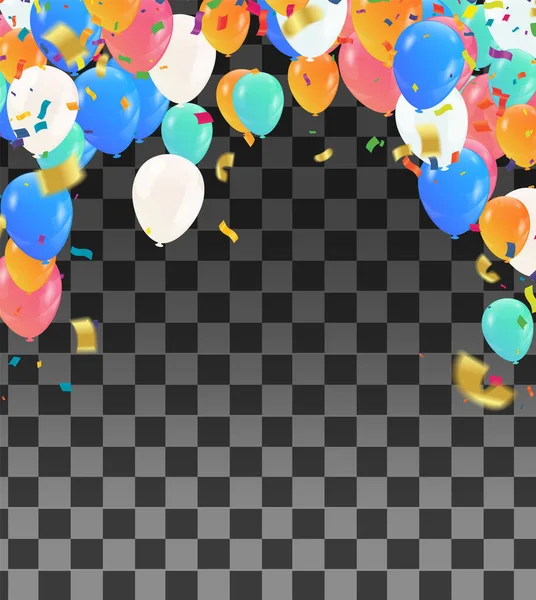 Parti Balonları Ile Renkli Kutlama Arkaplanı Metin Için Alanı Olan — Stok Vektör