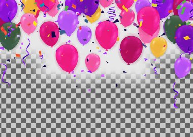 Pembe balon ve kurdeleyle yeni doğum günü kutlaması