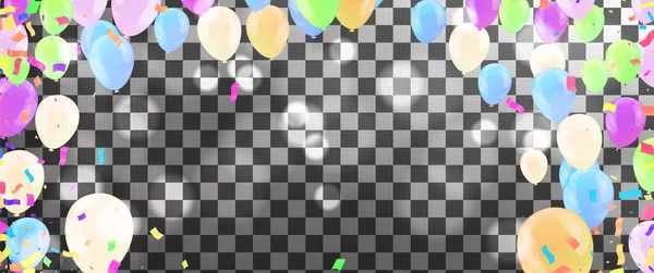 Kids Party Balloons Variety Colors Background — Stockový vektor