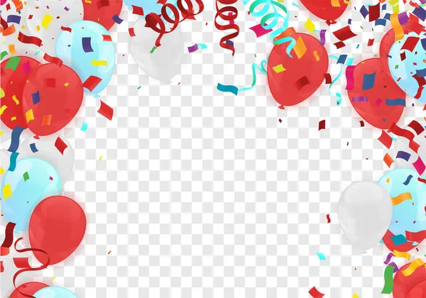 Balloons Red Blue Design Template Space Text Illustration — ストックベクタ