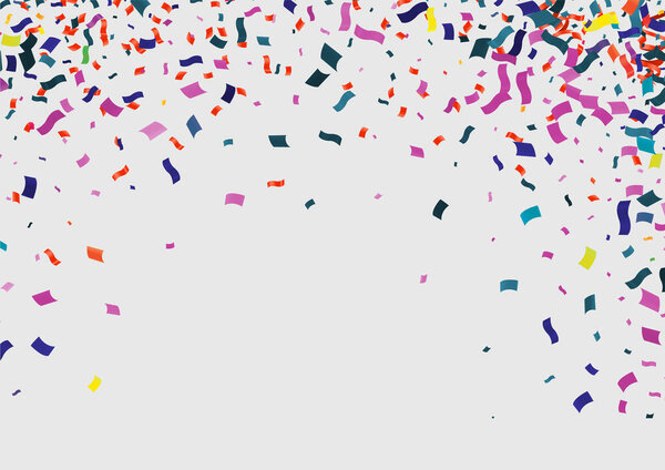 С Днем Рождения шаблон с лентой различных цветов, векторная иллюстрация