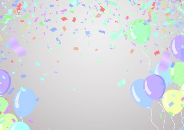 Perakende, Alışveriş ya da Kara Cuma promosyonu için balonlu Kara Cuma Posteri. Kurdele Parlak Poster. Renkli Yıldönümü İllüstrasyonu.