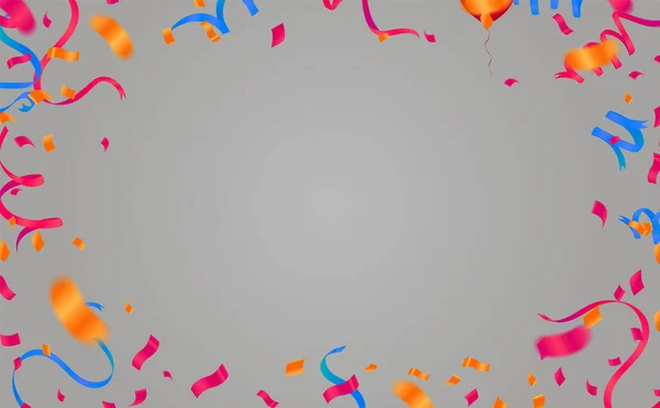 Balloons Abstract Background Variegated Confetti Party Vector Background Fun Streamer — Διανυσματικό Αρχείο