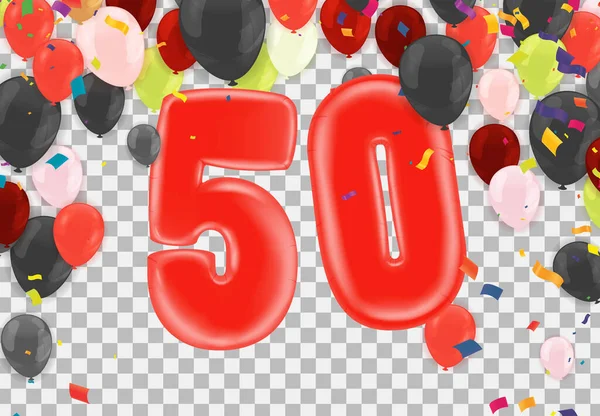 Happy Birthday Abstract Background Shining Colorful Balloons Party Presentation Sale — Image vectorielle