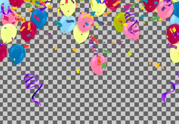 Grand opening ceremony with variety of colors balloon, and confetti, for Retail, Shopping or Black Friday Promotion in style summer festival background with colorful air balloons and garlands. 