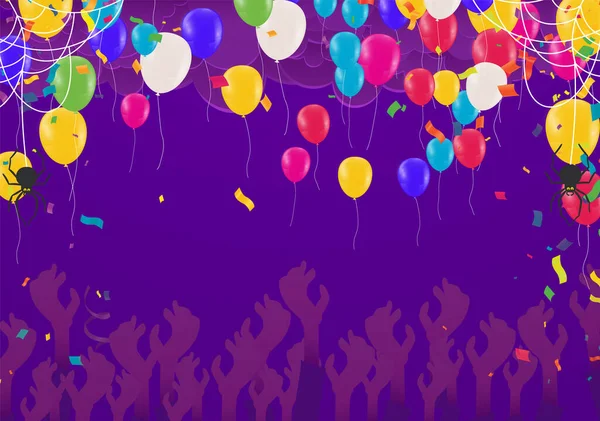 Щасливий Банер Хеллоуїна Або Вечірка Запрошення Фону Нічною Векторні Ілюстрації — стоковий вектор