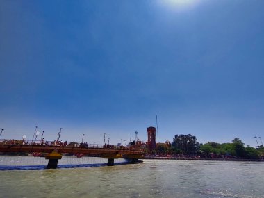 Haridwar, Hindistan 2022: Ganga Nehri 'nin gündüz çekimleri