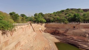 Jaipur, India Circa 2021:Footage of Nahargarh Fort recorded during daytime