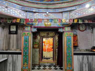 Jaipur, India Circa 2021: Picture of Jagdishji temple near Goner village in pinkcity Jaipur  shot in evening