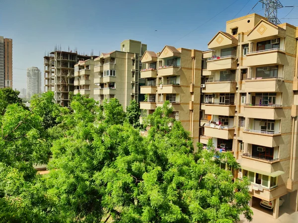 Gurugram Indien Circa 2022 Bild Von Bäumen Und Gebäuden Aufgenommen — Stockfoto