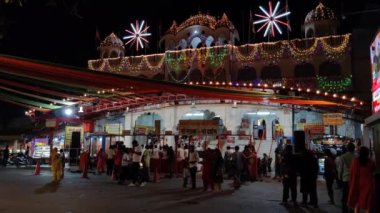 Jaipur, India Circa 2022: Footage of Moti Doongri temple. Ganesh Chaturthi decoration celebration. Lord Ganesha