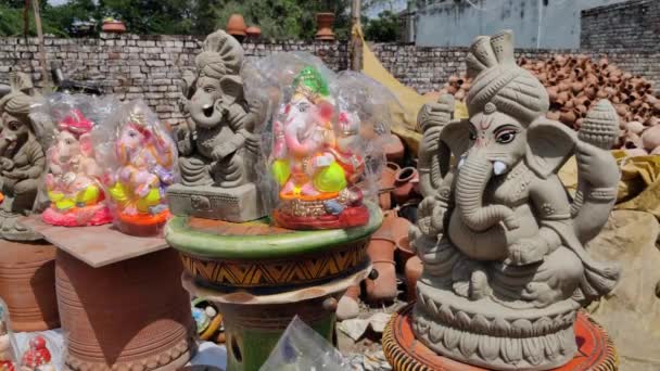 Jaipur India Circa 2022 Footage Sculpture Lord Ganesha Outdoors Daylight — Vídeo de Stock