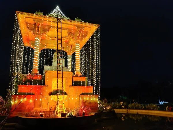 Jaipur Indie Circa 2022 Obraz Oświetlenia Obchodach Dnia Niepodległości Jaipur — Zdjęcie stockowe