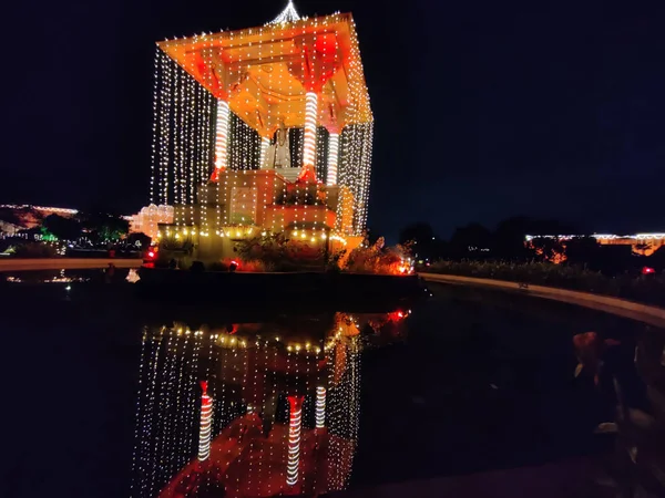 Jaipur Indie Circa 2022 Zdjęcie Oświetlenia Obchodach Dnia Niepodległości Jaipur — Zdjęcie stockowe