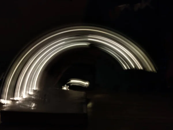Picture of light streaks. Long exposure photography