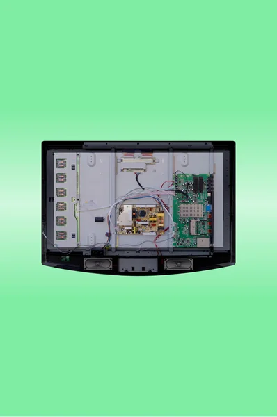 目に見える内部部分と透明な現代テレビ — ストック写真