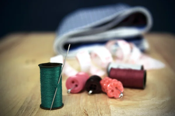 Sewing accessories isolated on white — Stock Photo, Image