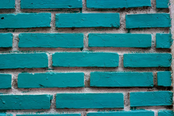 Mavi grunge tuğla duvar, tuğla duvarlar beyaz zemin üzerine mavi doku — Stok fotoğraf
