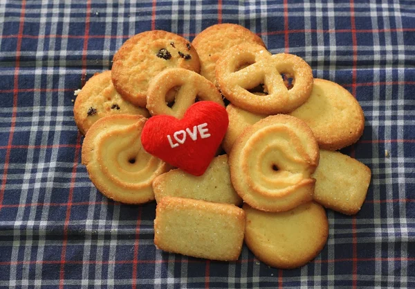 Message Love You and  Cookies for Valentine's Day — Stock Photo, Image