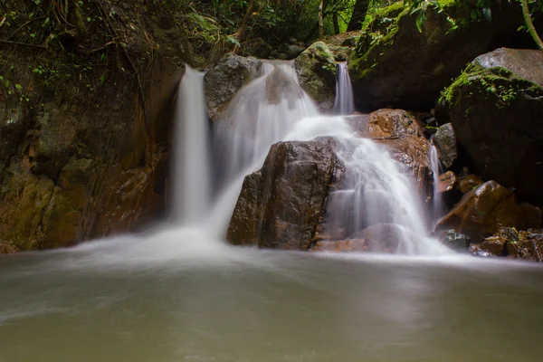 Cascada en bosque profundo, parque nacional, Saraburi, Tailandia —  Fotos de Stock