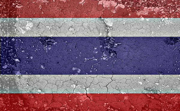 Sfondo tessitura del suolo asciutto sulla bandiera nazionale tailandese — Foto Stock