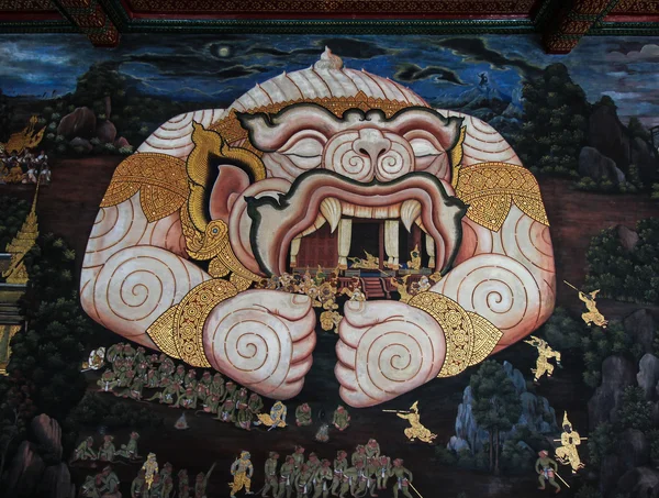 曼谷 — — 7 月 27 日： 泰国壁画在圣佛寺 7 日泰国曼谷 27,2014 — 图库照片