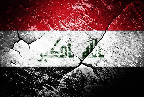 Irak, Flagge, irakische Flagge, Krieg, Konflikt, getragen, beunruhigt — Stockfoto