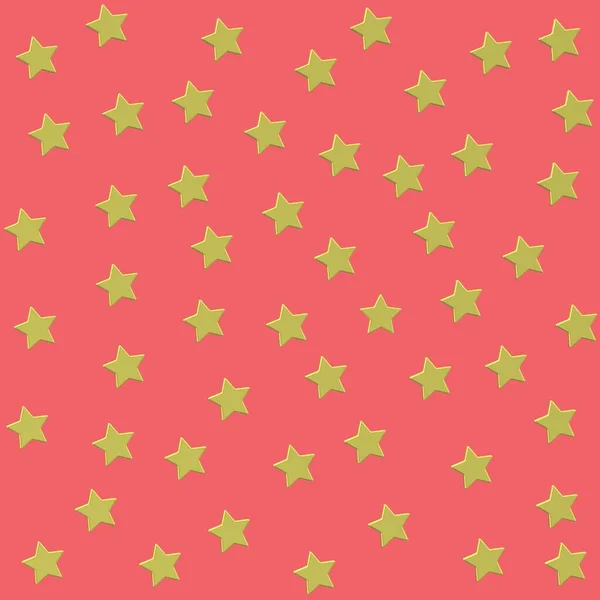 Απεικόνιση Χρυσά Κίτρινα Αστέρια Κόκκινο Φόντο Εορταστικό Μοτίβο Σχεδιασμός Χαρτιού — Φωτογραφία Αρχείου