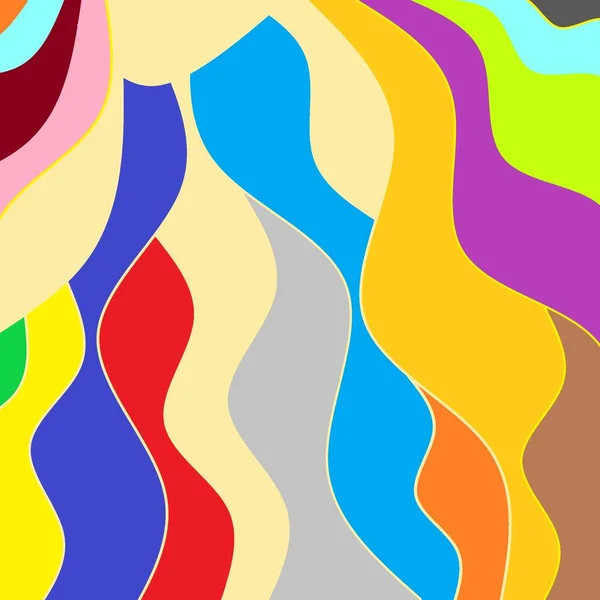 Renkli kıvrımlı çizgiler. Paketleme ya da hediye kağıdı tasarımı.