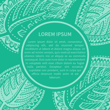 Çiçek elementli botanik şablonu. Şekillendirilmiş yapraklı grafiksel süs. Orijinal yiyecek tasarımı.