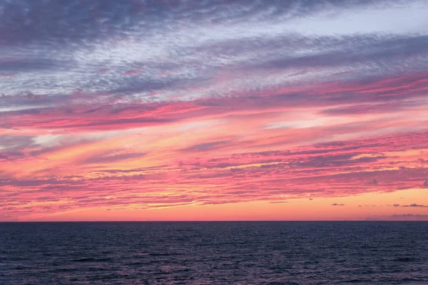 Rouge Feu Sang Coucher Soleil Ciel Nuage Paysage Marin — Photo