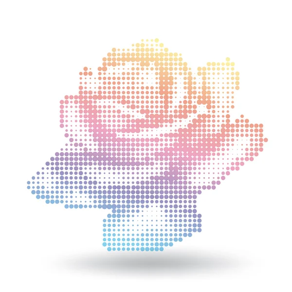 Ungewöhnliche Halbton-Regenbogenrose — Stockvektor