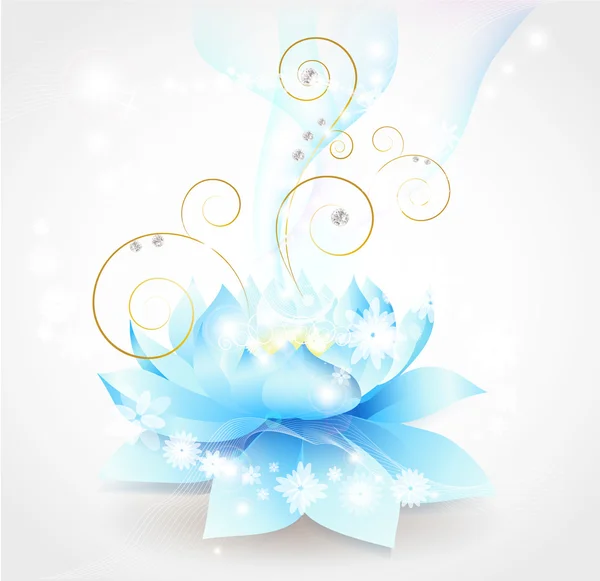 Lotus fleur bleu — Image vectorielle