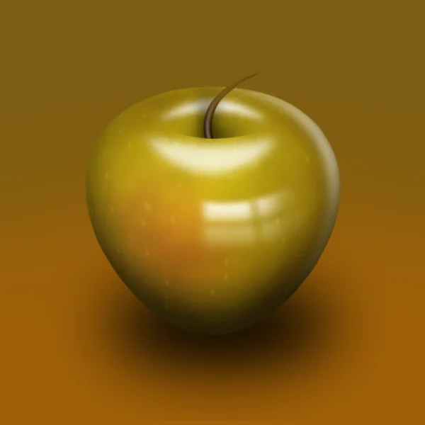 Sleek high gloss yellow apple — Stock Photo, Image