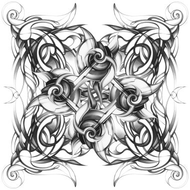 art nouveau tarzında soyut kış desen