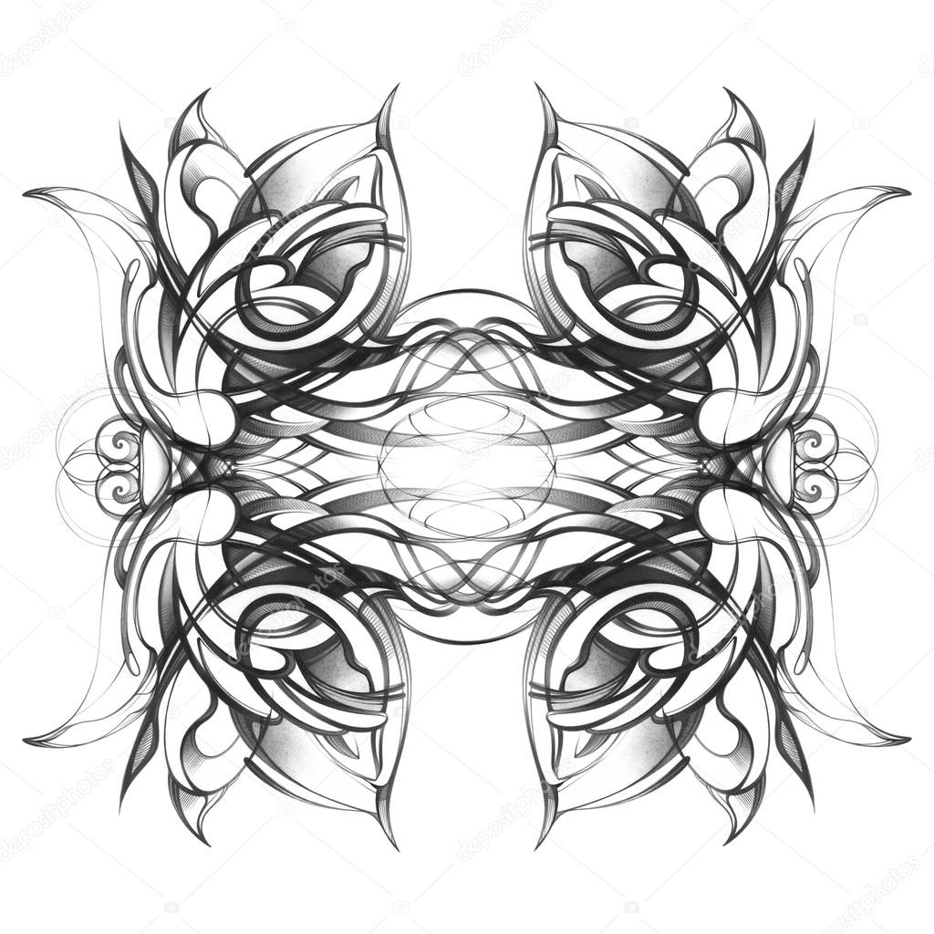 Abstract winter pattern in the Art Nouveau style