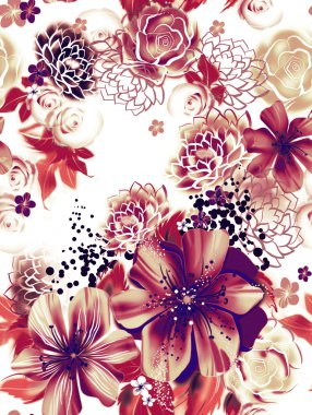 pembe ve sarı çiçekler suluboya tekniği ile sorunsuz doku.