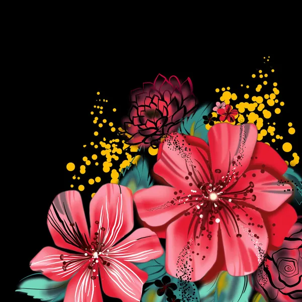 pembe çiçekler suluboya tekniği ile resim