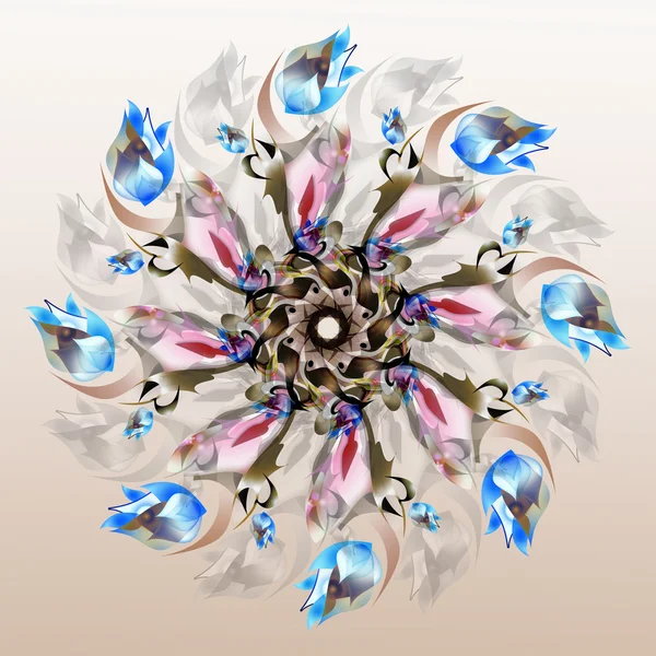 Wzór. kolor ozdoba w postaci kwiatów, śnieżynka lub gwiazda — Zdjęcie stockowe